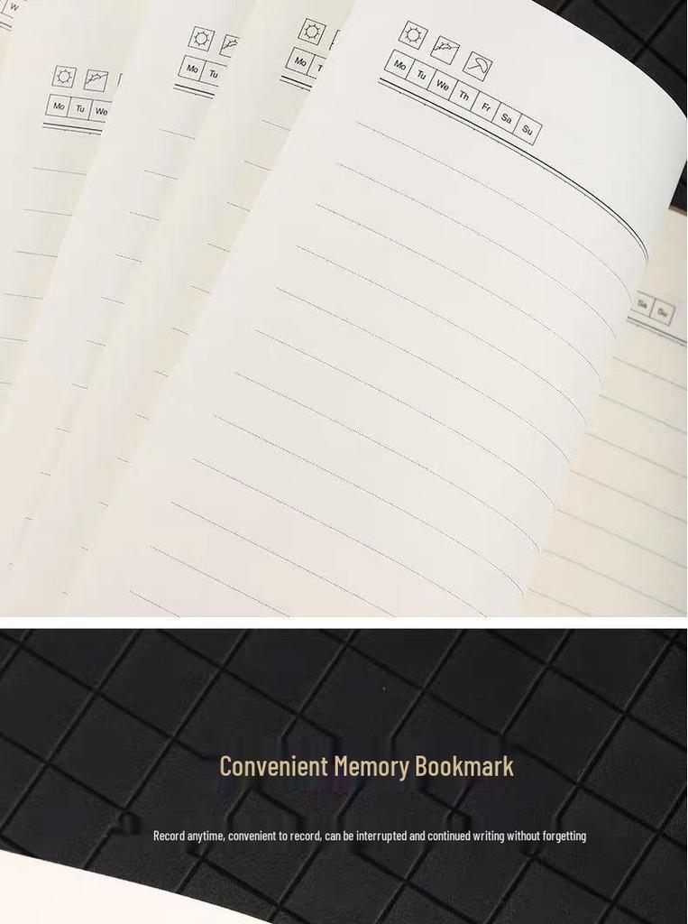 Premium A5 Faux Leather Business Notebook with Custom Logo for Office Meetings