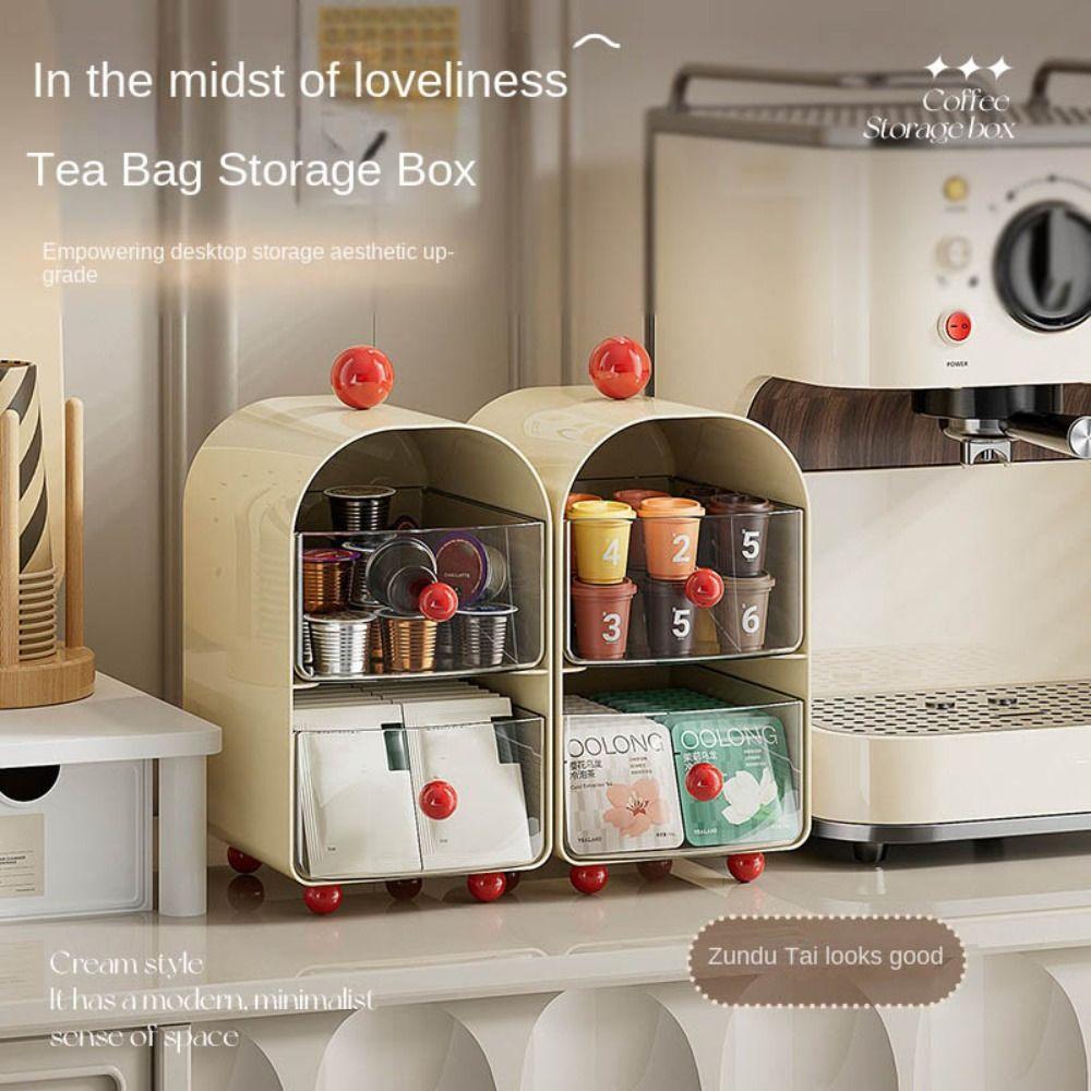 

PP Transparent Showcase 2 Layer Storage Container Elegant Desktop Organizer Bathroom білий