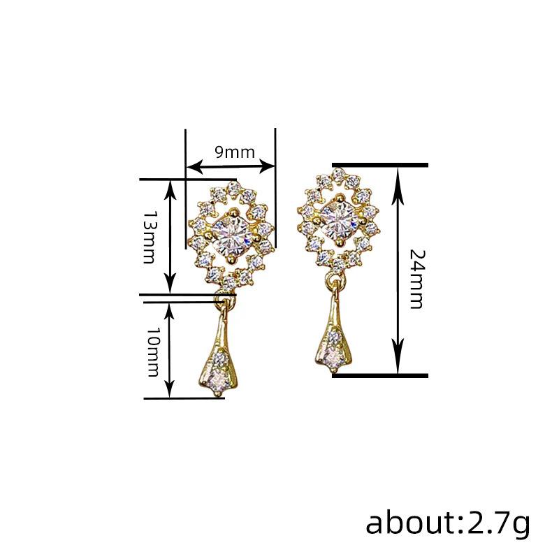 Xiaomi Huitan Romantic Sweet Gold Color Women Drop Earrings Inlaid Shining CZ For Wedding Party Daily Trendy Cute Accessories Jewelry