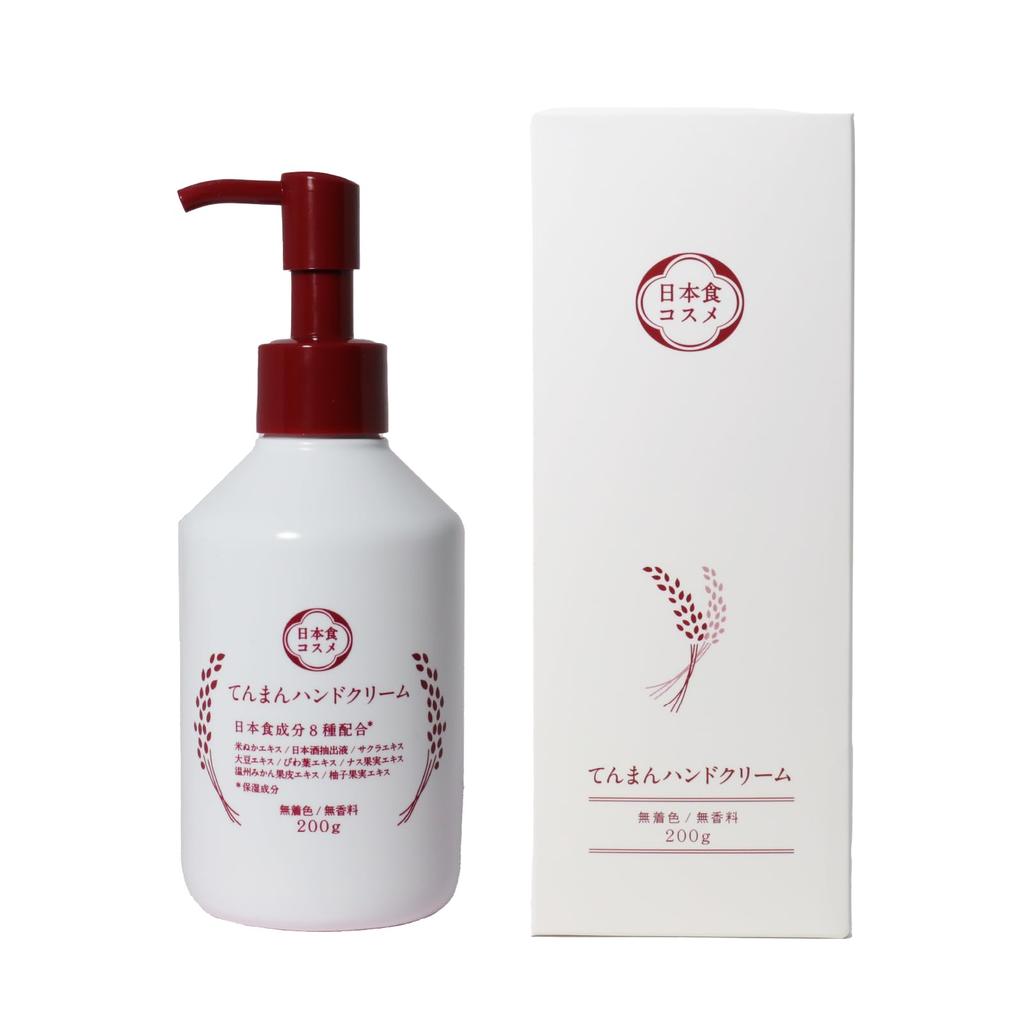 Tenman Hand Moisturizing for Dry Popular Gift for Men and Japanese Cosmetics Cream, Non-sticky, Fragrance-Free, Pump, 200g, Skin, Women,