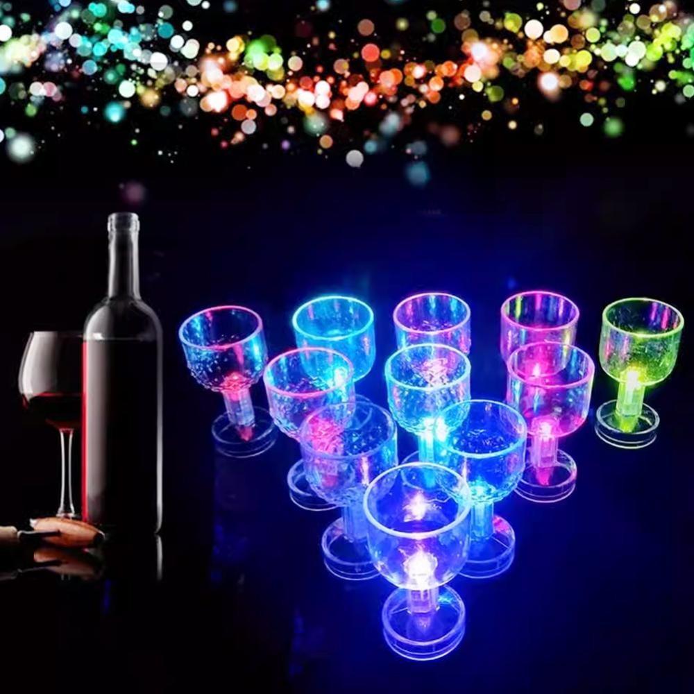 55 ml LED-Leuchtbecher mit Schalter, leuchtendes Trinkgeschirr, blinkende Getränke, Whisky, Softdrink-Becher, Party-Club-Bar-Atmosphäre-Zubehör