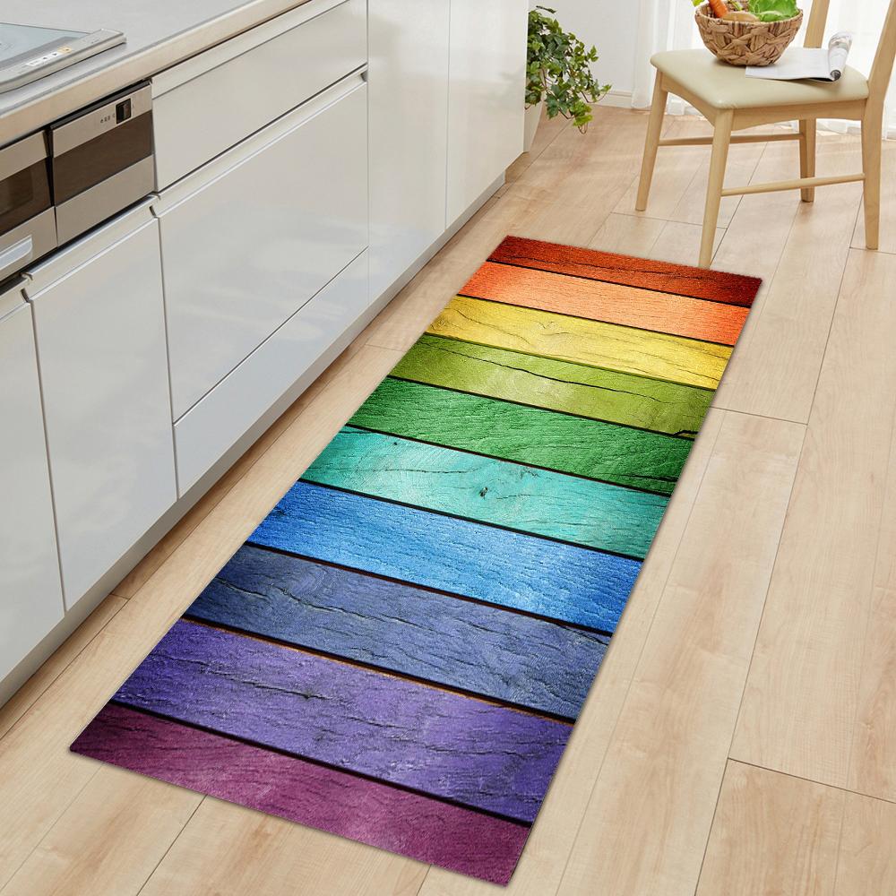 

1Pc, Colorful Geometric Printed Floor Mat, Home Kitchen Non-Slip Oil-Proof Floor Mat, Bathroom Carpet Indoor Floor Runner Rug W60H190(CM)-1 Pcs