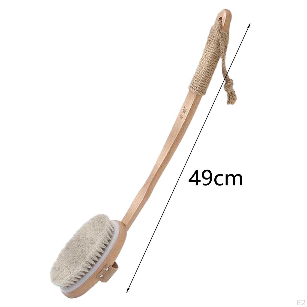 Back Brush Scrubber Non Slip Dry Brushing Long Handle Shower for Bathing, Deep Cleansing,