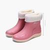 Women's Autumn And Winter Fashionable Anti Slip Waterproof Wear Resistant And Plush Thick Soled Midsole Rain Boots