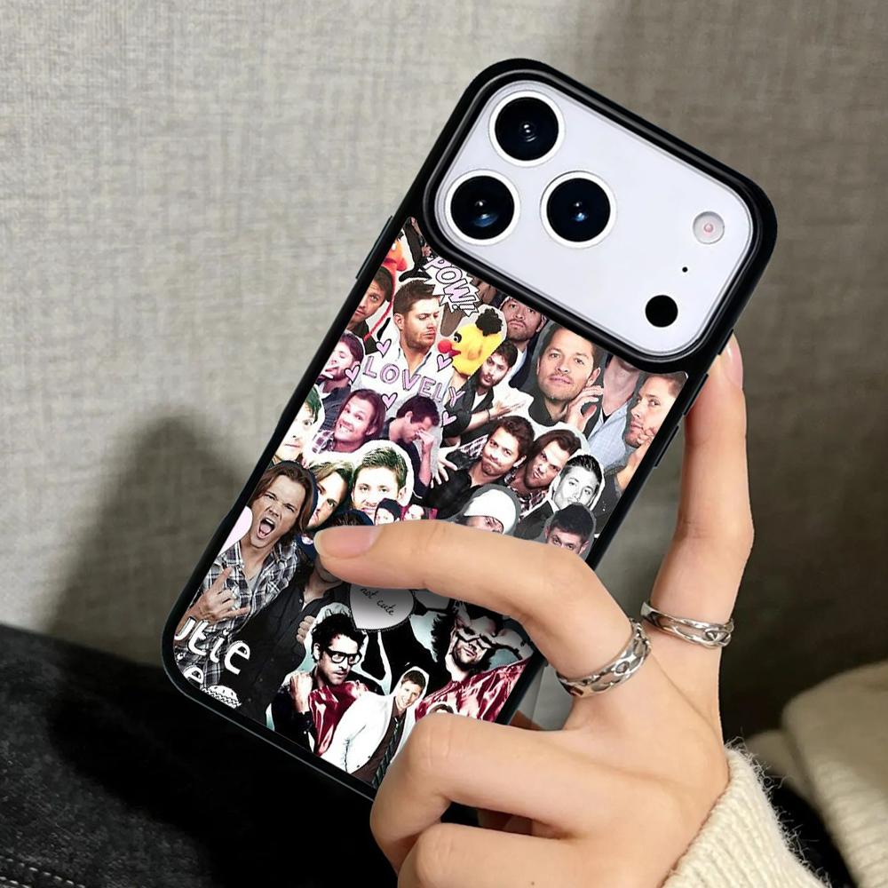 Capa Case for iPhone 17 Air 16 Pro Max 15 Plus 11 13 Mini 14 12 Back Phone Cover Supernatural Castiel Dean Sam collage