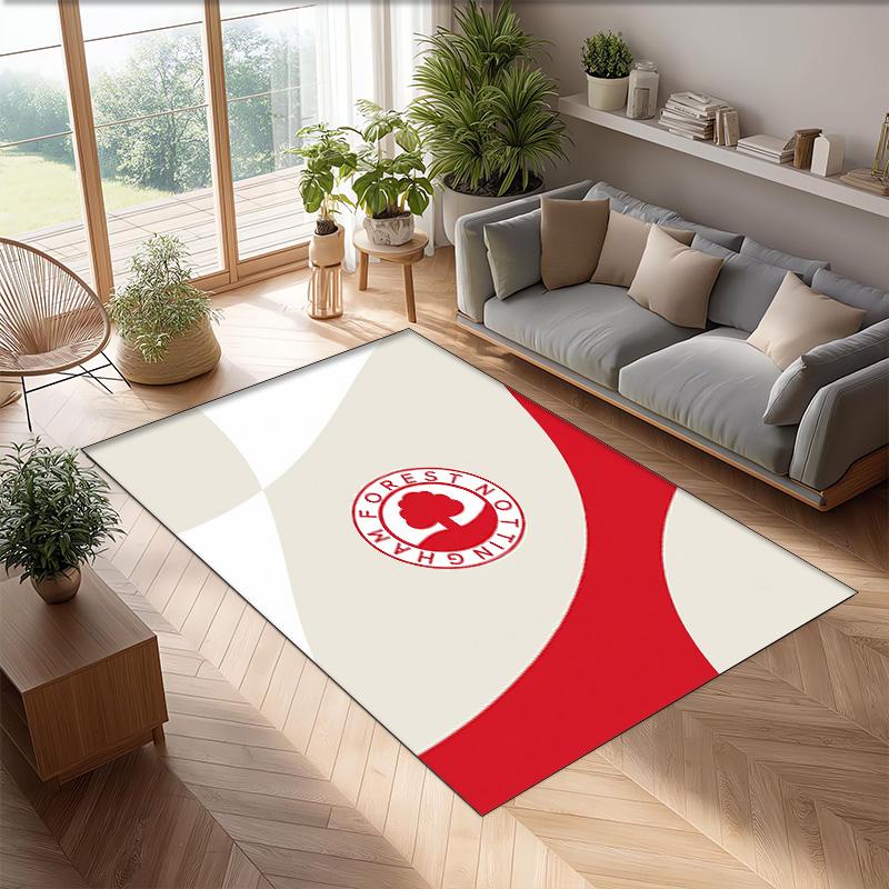 Tappeto in Velluto di Cristallo con Stampa Calcio Nottingham Forest, Comodo Assorbente d'Acqua Antiscivolo Tappeto per Pavimenti Interni
