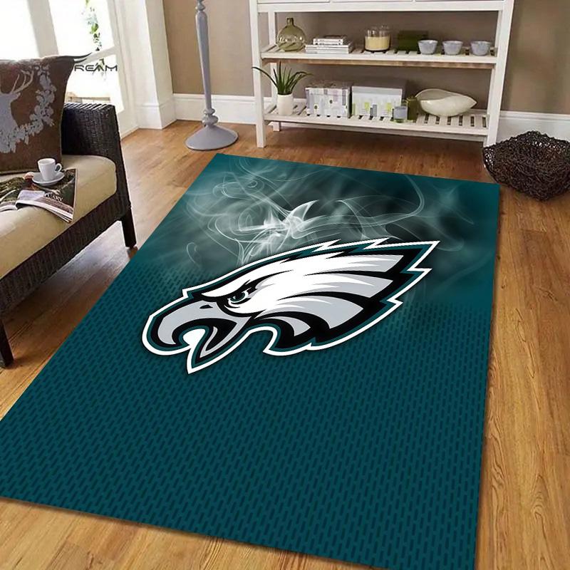 Philadelphia Eagles2 Flannel Pattern Square Carpet,Area Rug,Carpet Rug for Living Room Bedroom Sofa Playroom Decor,Non-slip Floor Mat
