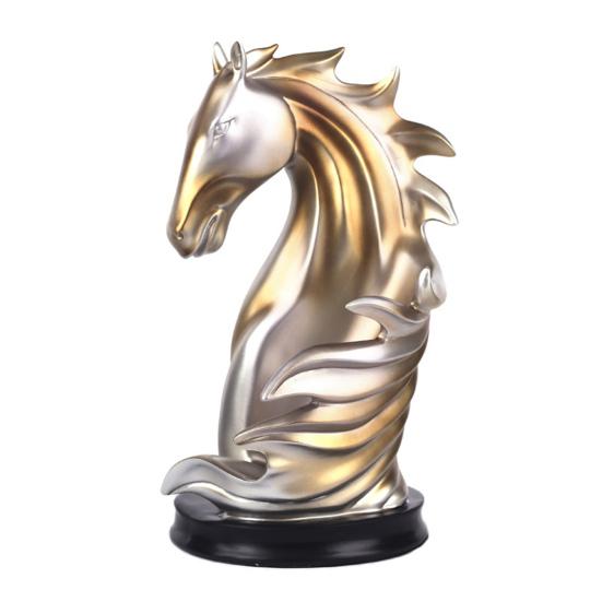 Hästhuvud Vinställ Harts Häststaty för Heminredning Bordsställ för Flaskor med Skyddsdyna Unik Gåva för Vinälskare