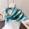 Luxury 70X70Cm Square Silk Scarf For Women Van Gogh Apricot Branch Print Shawl Wrap Fashion Accessory Hair Tie Bandana Hijab New