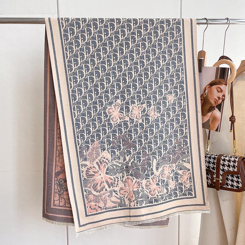 

Scarf Women S Air-Conditioned Room Shawl Thick Imitation Cashmere Thickened Windproof Scarf Letters 180*65cm