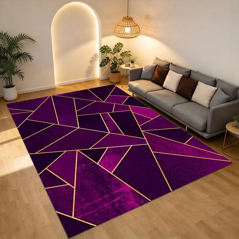 Purple Geometry Living Room Nonslip Area Rug Soft Carpet For Bedroom Game Playroom Sofa Office Home Decor Doormat Christmas Gift C9301952