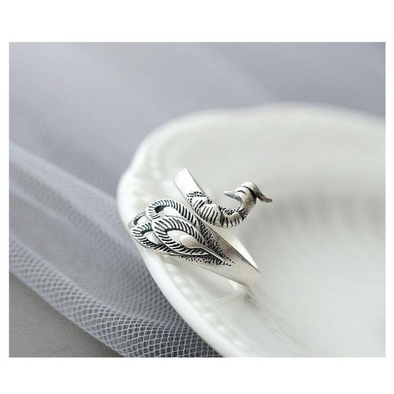 Adjustable Open Ring Women Men Vintage Design Sterling Animal Motif Finger