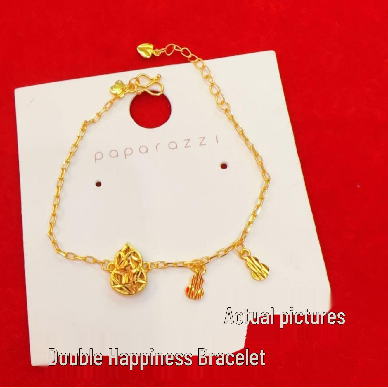 Браслет-тыква золотого тона от семьи Чжоу - Вьетнамское песочное золото Китайский стиль Модная бижутерия