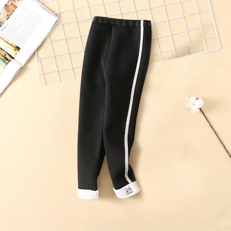 Girls' Winter Plus Velvet Thick Leggings - One-Piece Warm Outerwear Pants for Kids