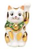 Kutani Ware Iwataya 2.8 Size Beckoning Cat with Gold Spots K9-1553