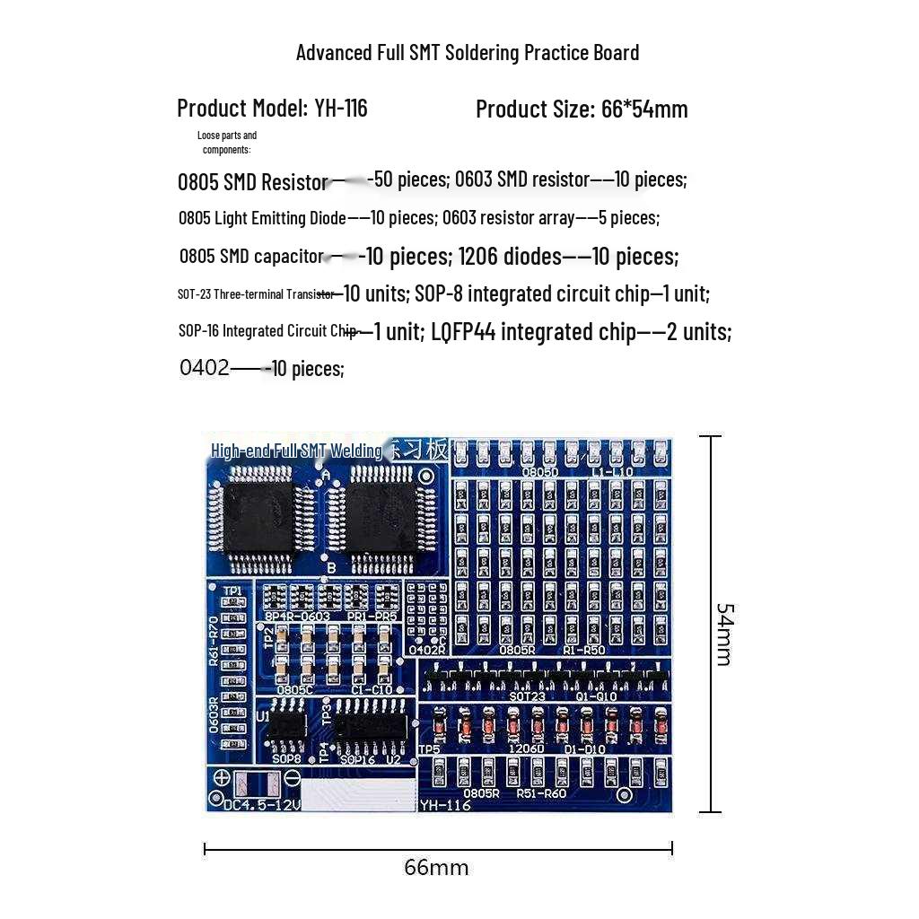 SMD Component Soldering Practice Board Kit – DIY Electronic Training for Electricians
