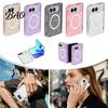Durable Scratch Resistant Magnetic Glitter Case for IPhone Fold, Clear Phone Protector Shell, Shell Precise Cutout, Guard Anti-fall Protection MagSafe
