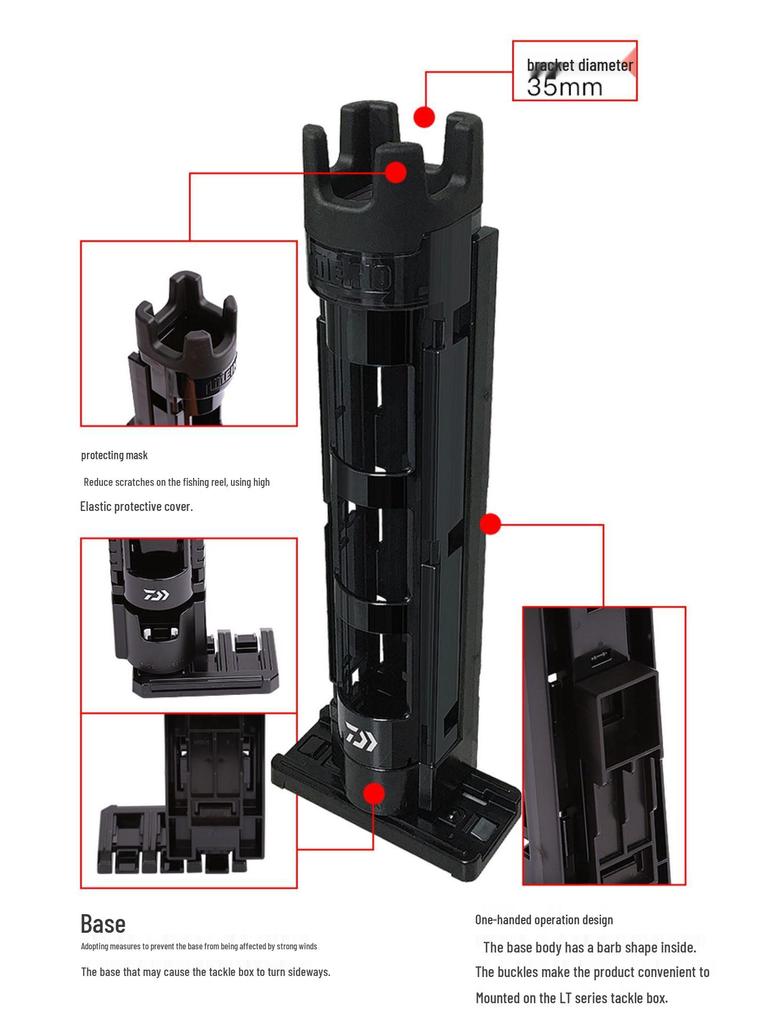 DAIWA Fishing Box with Insert Rod Holder and Rest