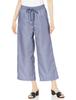 Atsugi COMFORT Cropped Striped Smoke Size LL Semi-Wide Leggings, Women's, SPK1963, Blue,