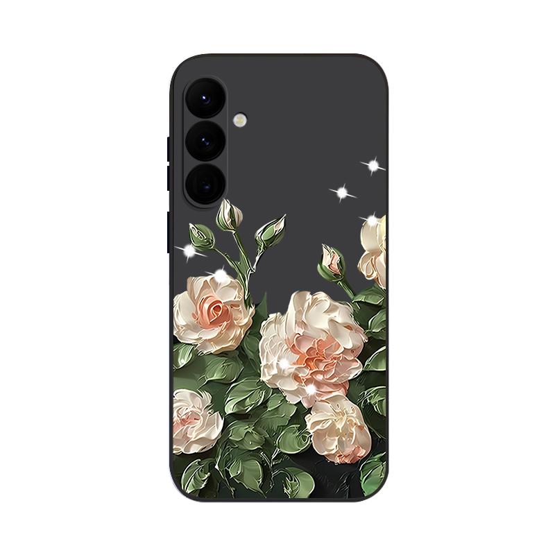 Rose Flower Paintings TPU Case For Samsung Galaxy S24 S25 FE S26 S25 S23 S22 Ultra A17 A56 A16 A55 A25 A15 A36 A54 5G Lanyard Soft Cover