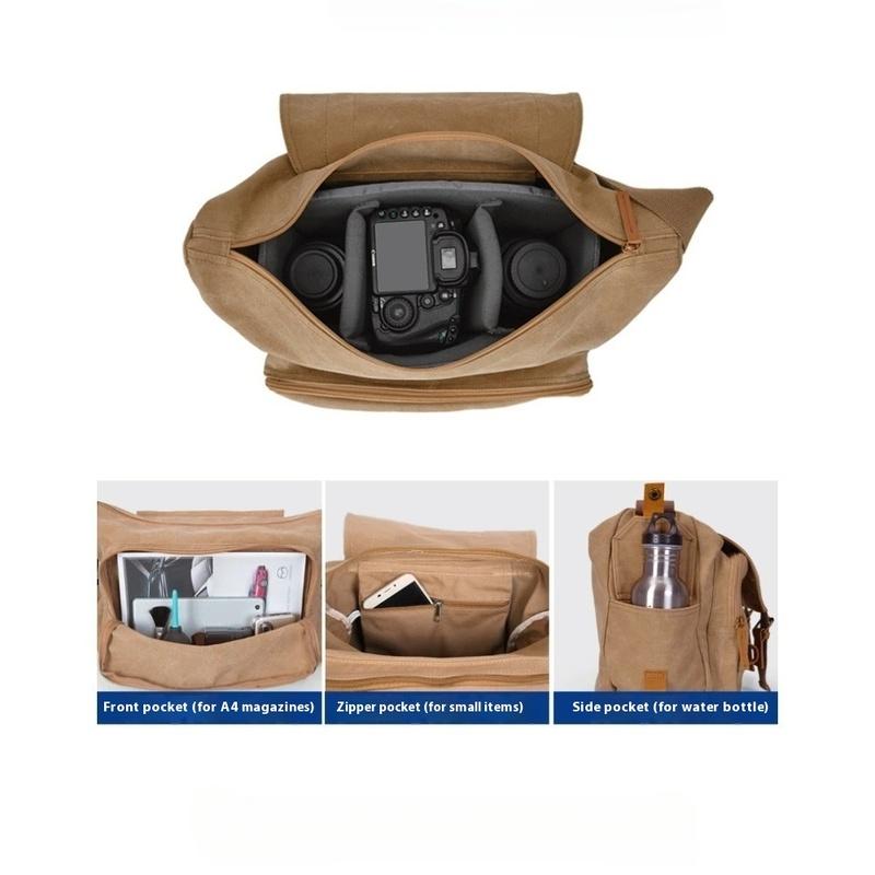 Shoulder Crossbody Camera Photo Bag Outdoor Retro Canvas Camera Bag Digital SLR Professional Digital Bag