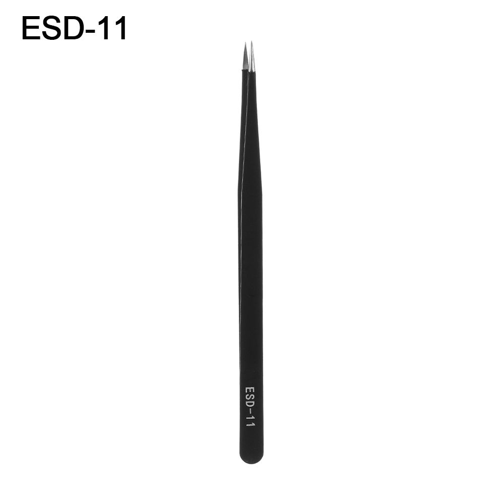 Industrial Repair Tools Anti-Static Stainless Steel Tweezers Curved Straight ESD Safe Eyebrow Clip