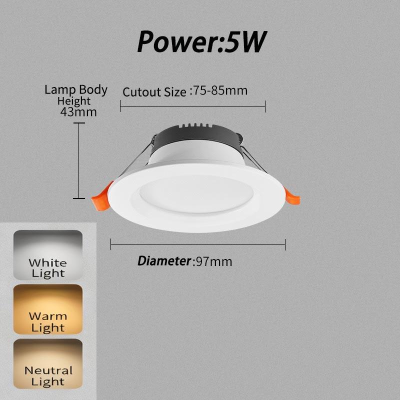 Ultra Slim Recessed Ceiling Lights 5W/7W/12W Warm/Natural/Cool White 3000K/4000K/6000K for Home Hotel Energy Efficient Lighting
