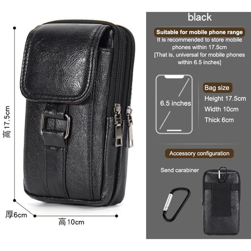 

New Belt-Loop Waterproof Waist Pack Magnetic Closure Phone Pouch for Construction, Hiking, Running & Cycling 1 чорний