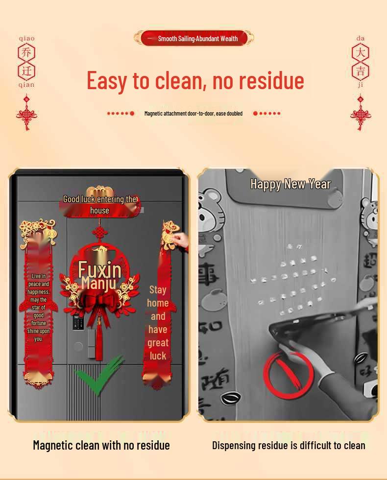 Auspicious Housewarming Magnetic Couplets for New Home Decor with New Year's Blessings