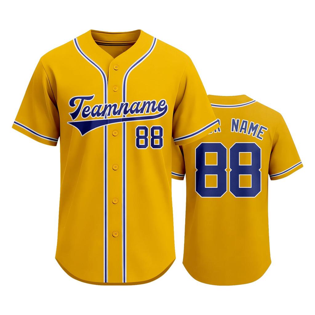 Camiseta de Béisbol Personalizable para Hombres y Mujeres Botones Delanteros Manga Corta Camiseta Deportiva Nombre del Equipo y Número Impresos Disponibles