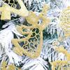 8 Stück gemischte glitzernde Anhänger Funkelnde Gold-/Silber-Weihnachtsdekoration Stilvolle Festliche Saison Heimdekoration