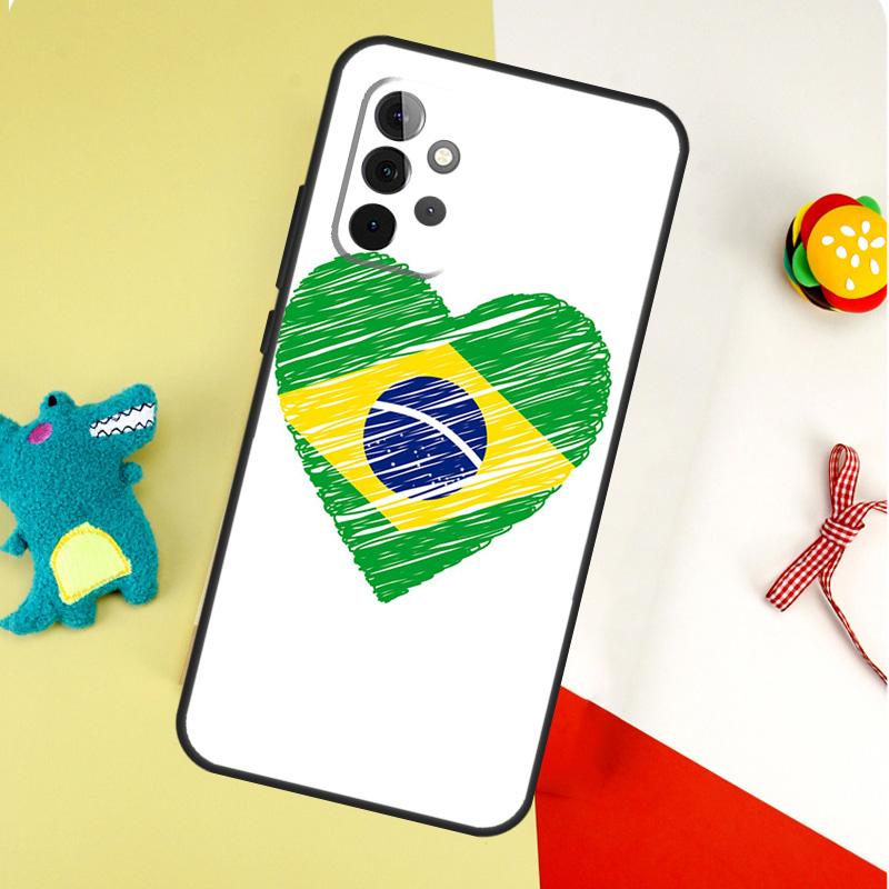 Brazil Brazilian Flag Case For Samsung Galaxy A54 A34 A24 A14 A12 A22 A32 A42 A52 A72 A52S A51 A71 A13 A53 Cover