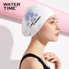 WATERTIME Silicone Swimming Cap, Ear Protection, Chlorine-Resistant, Large Size for Long Hair, White