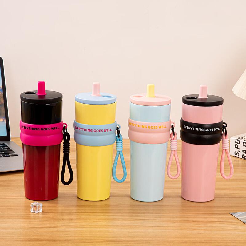 Shangqi 1000ml Edelstahl Isolierter Becher mit Strohhalm