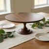 Wooden Cake Stand Vintage Style Round Dessert Display Hand Polished Acacia Wood Serving Pedestal for