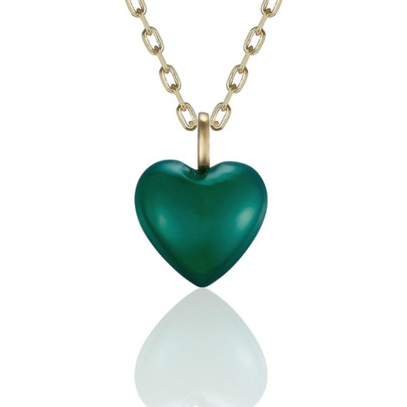 LUNNE 14k Heart Gemstone Pendant (14K Gold) #LFP01
