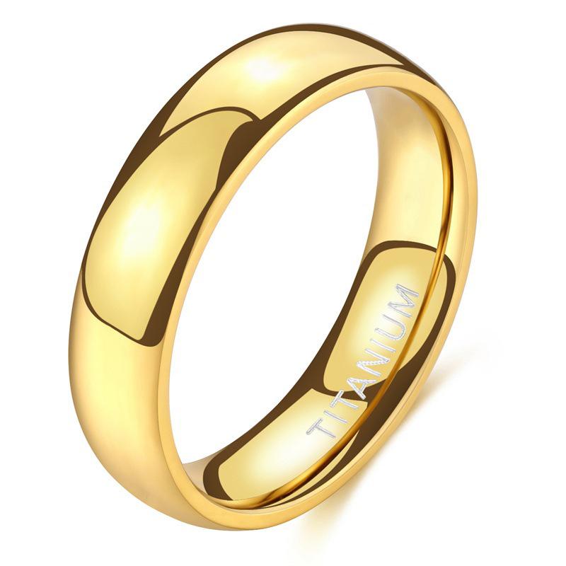 18K Gold-Plated Titanium Steel Couples' Ring Set – Colorfast Wedding Bands for Men and Women