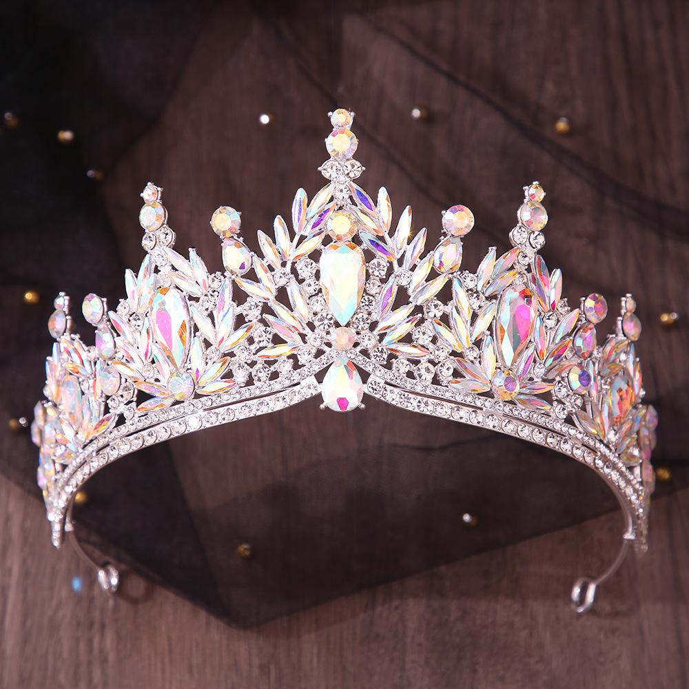 DIEZI Vintage Baroque Crystal Flower Tiara For Women Girls Party Luxury Bridal Bride Rhinestone Crown Hair Accessories Jewelry