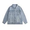 Herre Afslappet Pasform Denimjakke Efterår Afslappet Ydertøj I Vasket Blå Sort Brun Vintage Stil