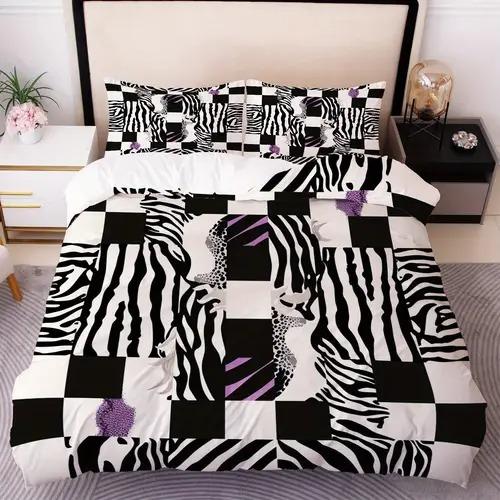 Zebra Duvet Cover Duvet Cover With Zebra Pattern Suitable For Children Boys Girls And Adults Soft Comfortable And Breathable
