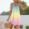 Women's Fashion Summer Beach Casual Print Sleeveless Cute Sling Dress