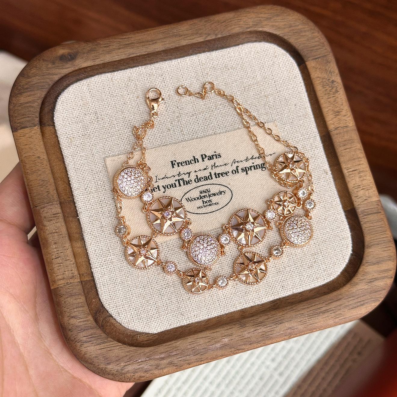 Xiaohongshu Взрывной Браслет Seiko Fritillary Полностью Алмазный Восьмиконечная Звезда Универсальный Браслет Браслет