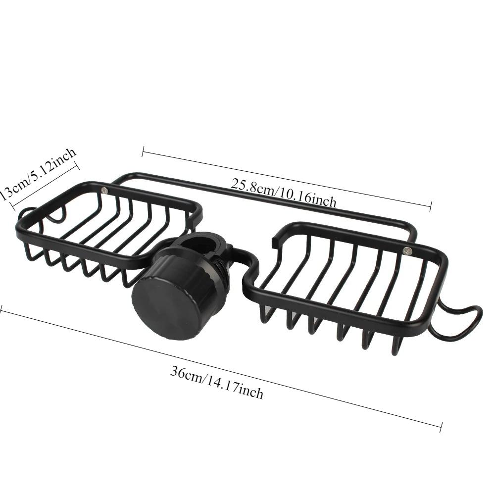 Küche Raum Aluminium Waschbecken Abfluss Rack Schwamm Lagerung Wasserhahn Halter Seife Abtropffläche Regal Korb Organizer Bad Zubehör