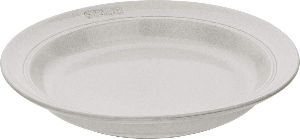 Staub Plate 24cm Deep Dish Ceramic Pottery Microwave Safe Japanese Ceramic Plate "Deep Campagne" [Authorized Product] 40508-029