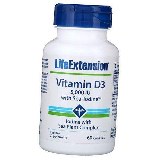 

Вітамін Д3 з Морським йодом, Vitamin D3 with Sea-Iodine, Life Extension 60капс (36346045) 60caps