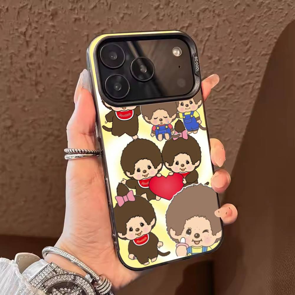 

Cartoon M-Monchhichis Phone Case For iPhone 17 16 15 14 13 12 11 Pro Max Plus Silver candy Matte Cover iPhone17