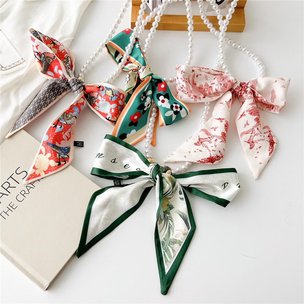 Decorative Simple Texture Silk Scarf Women'S New Style Spring And Autumn Summer Fashion Versatile Headscarf Work Scarf