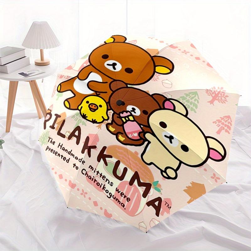 Rilakkuma,Bear Automatic Umbrella-Foldable, Durable 8-Bone Design, Compact and Stylish, Great for Camping, Halloween, Christmas, Mother's Da