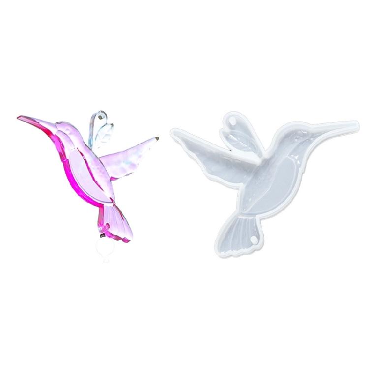 Pack of 3 Hummingbird Dragonflies Girl Themed Silicone Molds Double Hole Pendant Craft Tool for Creative Art Projects