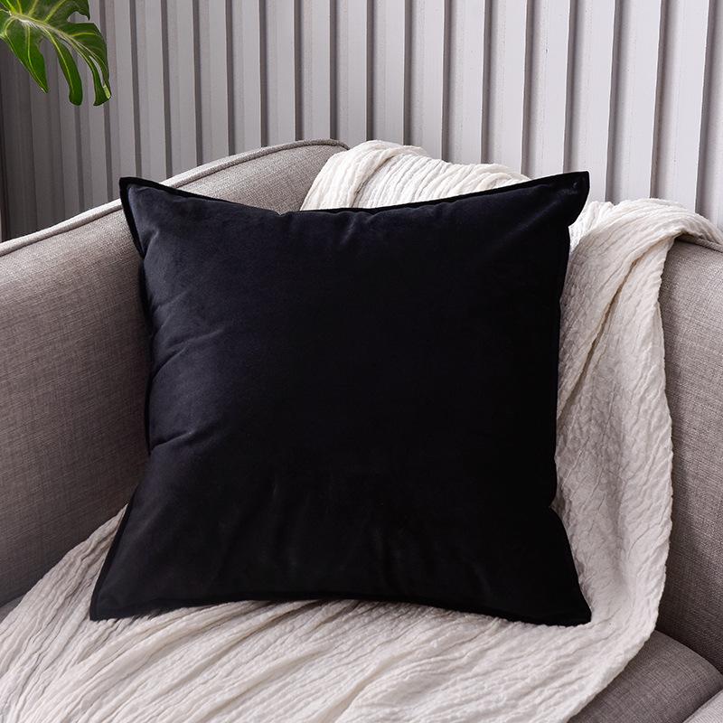 Einfarbiger Samt-Überwurfkissen- und Kissenbezug für Sofa, Bett, Auto oder Rückenlehne
